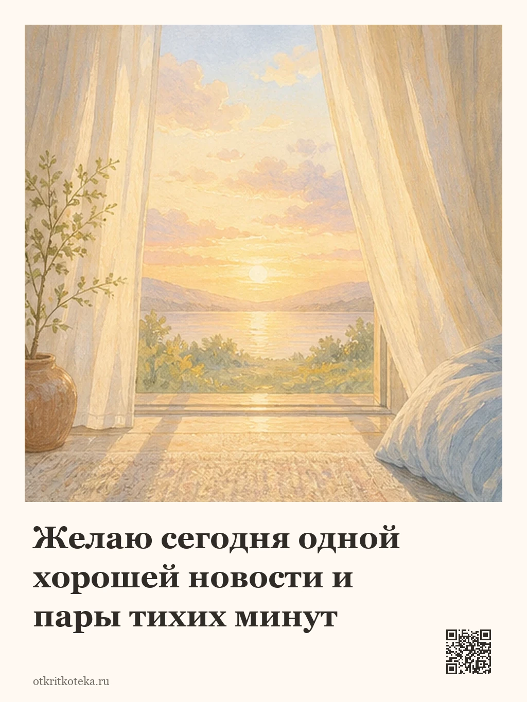 Рассвет за лёгкими шторами