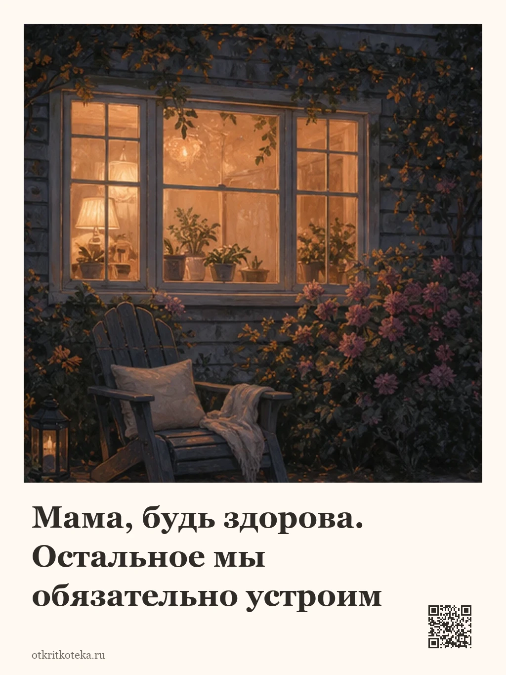 Тёплый свет домашнего окна в сумерках