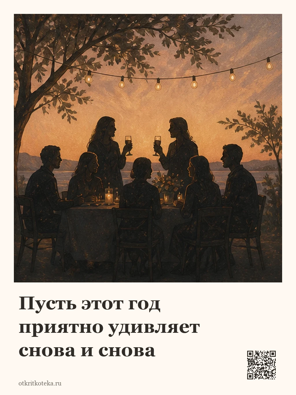 Тёплая встреча друзей за вечерним столом