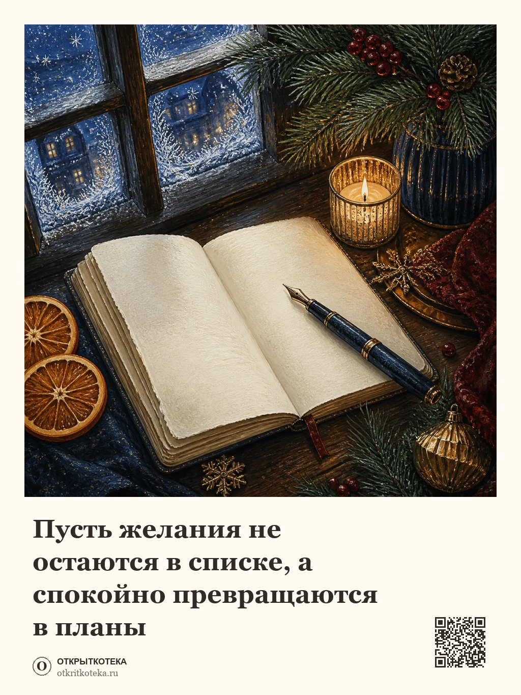 Фонарь в ночном зимнем лесу