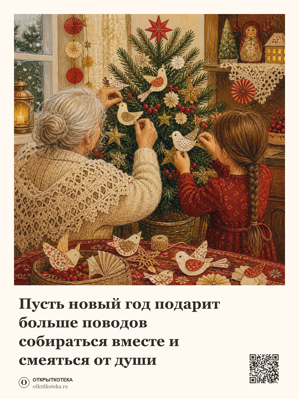 Тёплая кухня с мандаринами и письмом