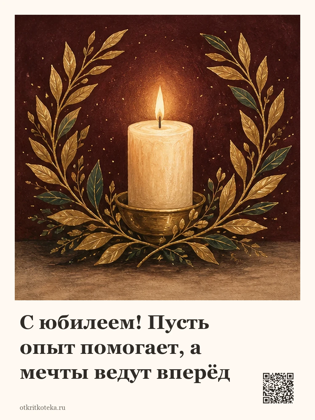 Торжественная свеча в золотом венке