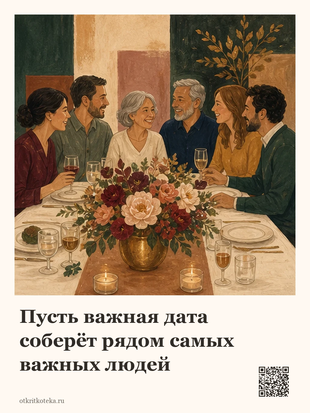 Семья собралась за праздничным столом
