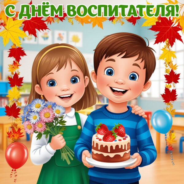 красивая картинка с днём воспитателя, дети
