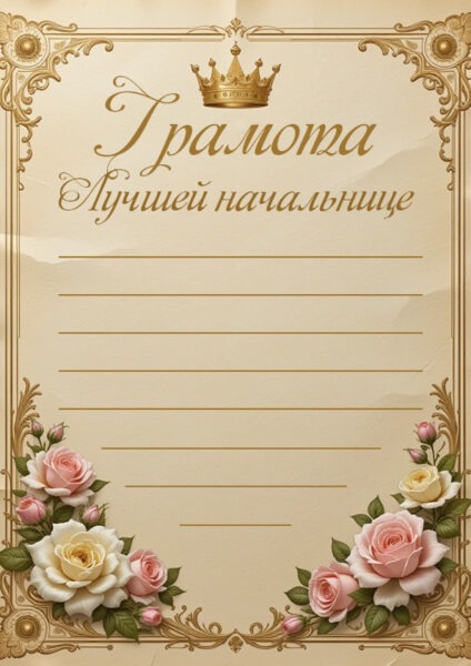 грамота поздравление с днём рождения начальнику женщине
