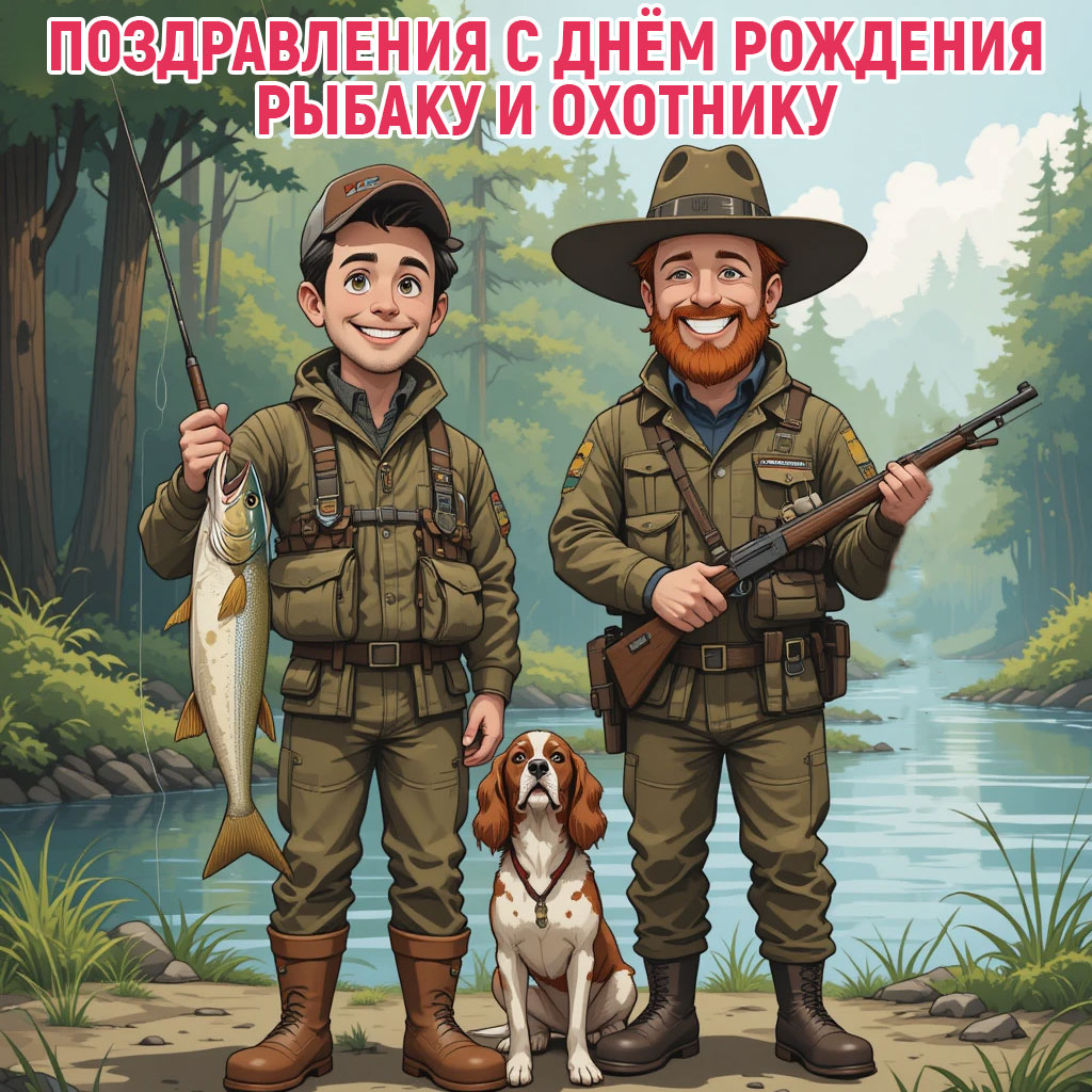 поздравление с днём рождения рыбаку и охотнику